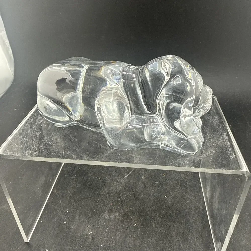 Vintage Princess House 24% Lead Crystal Sleeping Puppy Paperweight